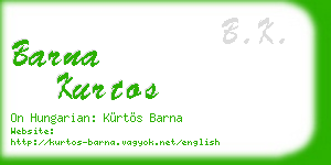 barna kurtos business card