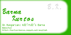 barna kurtos business card